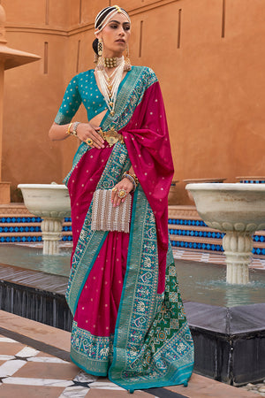 Magenta Pink Patola Saree