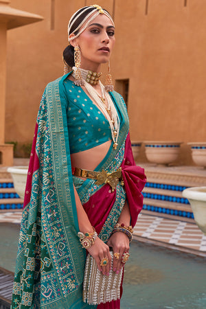 Magenta Pink Patola Saree