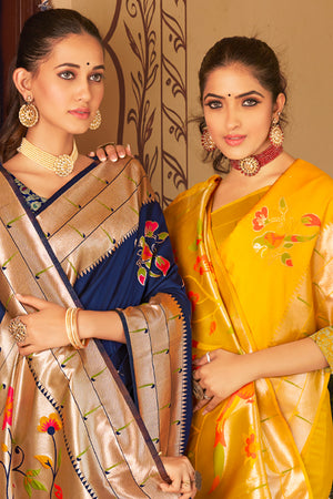 Navy Blue Paithani Saree