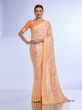 Orange Georgette Saree With Blouse Piece Orange Georgette Saree With Blouse Piece