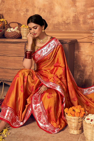 Tiger Orange Khun Saree