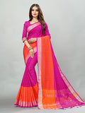 Pink Cotton Silk Saree With Blouse Piece Pink Cotton Silk Saree With Blouse Piece