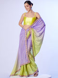 Multicolor Chinon Digital Printed Saree With Designer Lace And Unstitched Blouse Multicolor Chinon Digital Printed Saree With Designer Lace And Unstitched Blouse