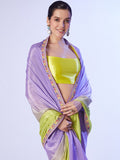 Multicolor Chinon Digital Printed Saree With Designer Lace And Unstitched Blouse Multicolor Chinon Digital Printed Saree With Designer Lace And Unstitched Blouse