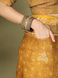 Golden Cotton Saree With Blouse Piece Golden Cotton Saree With Blouse Piece