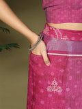 Purple Cotton Saree With Blouse Piece Purple Cotton Saree With Blouse Piece