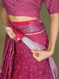 Purple Cotton Saree With Blouse Piece Purple Cotton Saree With Blouse Piece