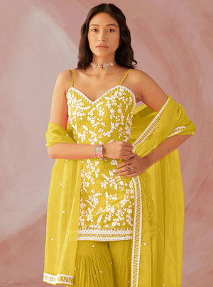 Mellow Yellow Georgette Salwar Suit