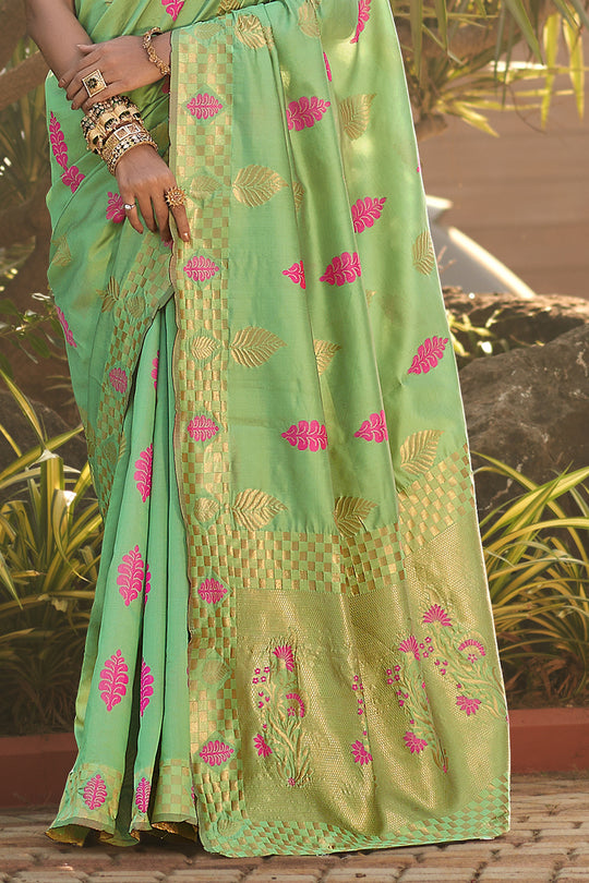 Charmuse Green Banarasi Saree Charmuse Green Banarasi Saree