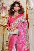 Flamingo Pink Banarasi Saree Flamingo Pink Banarasi Saree
