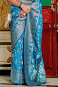 Cyan Blue Banarasi Saree Cyan Blue Banarasi Saree