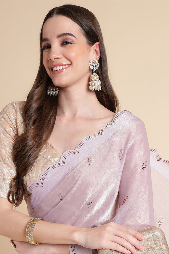 Purple Chiffon Silk Saree With Blouse Piece Purple Chiffon Silk Saree With Blouse Piece