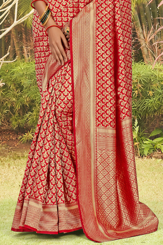 Scarlet Red Banarasi Saree Scarlet Red Banarasi Saree
