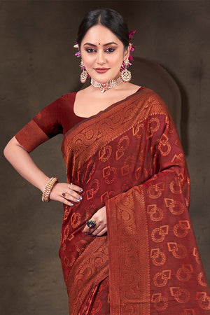 Grey Cotton Saree With Blouse Piece