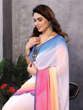 Multi Georgette Saree With Blouse Piece Multi Georgette Saree With Blouse Piece