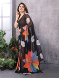 Black Georgette Saree With Blouse Piece Black Georgette Saree With Blouse Piece