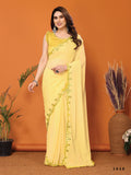 Yellow Georgette Saree With Blouse Piece Yellow Georgette Saree With Blouse Piece