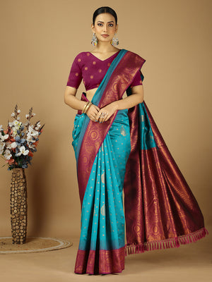 Banarasi Silk Saree With Blouse Piece