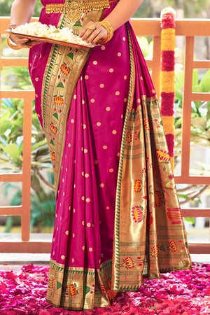 Magenta Pink Paithani Saree