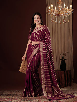 Georgette Banarasi Silk Saree With Blouse Piece