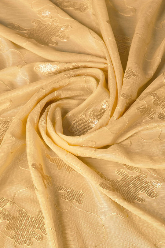 Yellow Silk Chiffon Saree With Blouse Piece Yellow Silk Chiffon Saree With Blouse Piece