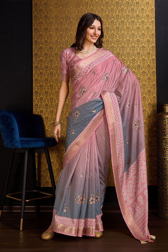 Rust Silk Saree With Blouse Piece Rust Silk Saree With Blouse Piece