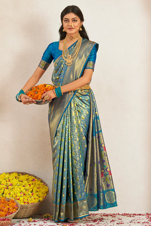 Sea Blue Paithani Saree