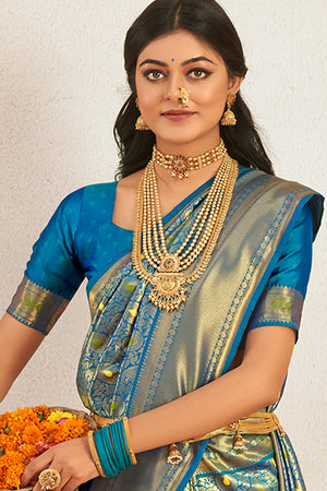 Sea Blue Paithani Saree