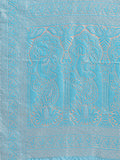 Cream & Sky Blue Banarasi Silk Saree With Blouse Piece Cream & Sky Blue Banarasi Silk Saree With Blouse Piece