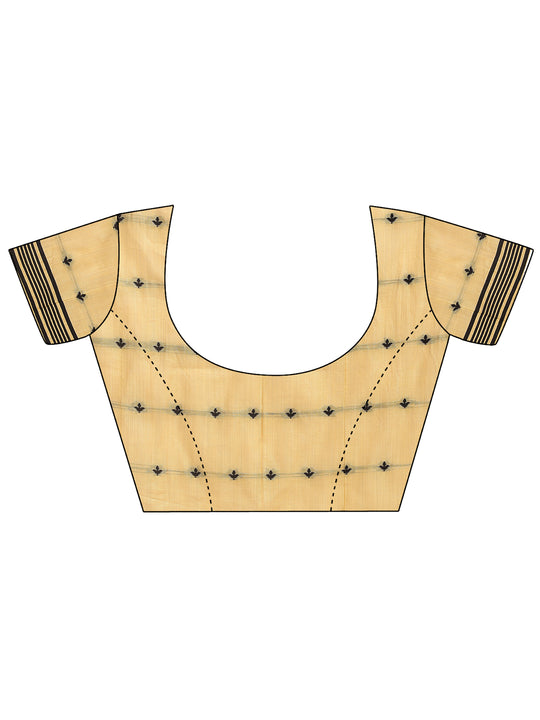 Yellow Linen Cotton Saree With Blouse Piece Yellow Linen Cotton Saree With Blouse Piece