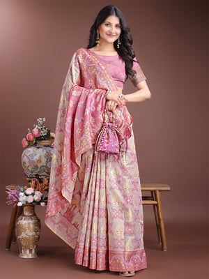 Sea Green Linen Cotton Saree With Blouse Piece