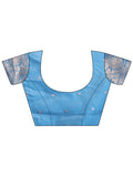 Sky Blue Linen Cotton Saree With Blouse Piece Sky Blue Linen Cotton Saree With Blouse Piece
