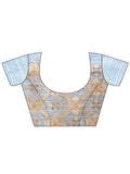 Sky Blue Cotton Saree With Blouse Piece Sky Blue Cotton Saree With Blouse Piece