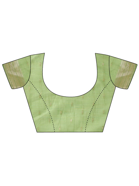 Light Green Linen Cotton Saree With Blouse Piece Light Green Linen Cotton Saree With Blouse Piece