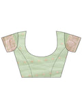 Light Green Linen Cotton Saree With Blouse Piece Light Green Linen Cotton Saree With Blouse Piece