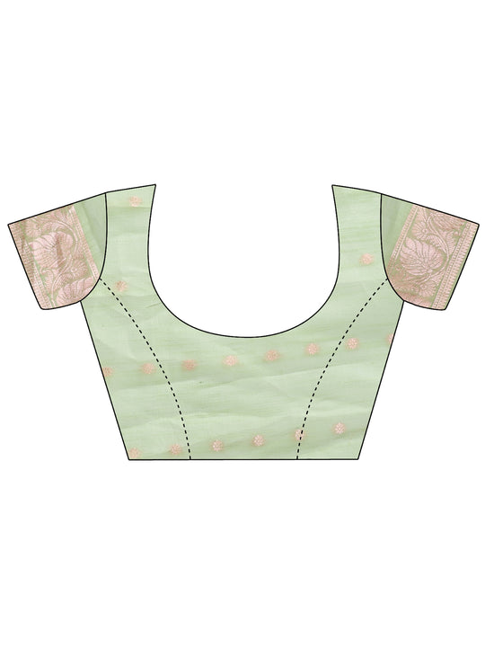 Light Green Linen Cotton Saree With Blouse Piece Light Green Linen Cotton Saree With Blouse Piece