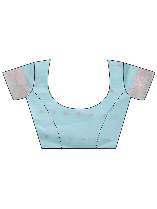 Sea Green Linen Cotton Saree With Blouse Piece Sea Green Linen Cotton Saree With Blouse Piece