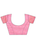 Pink Linen Cotton Saree With Blouse Piece Pink Linen Cotton Saree With Blouse Piece