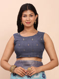 Sky Blue Linen Cotton Saree With Blouse Piece Sky Blue Linen Cotton Saree With Blouse Piece
