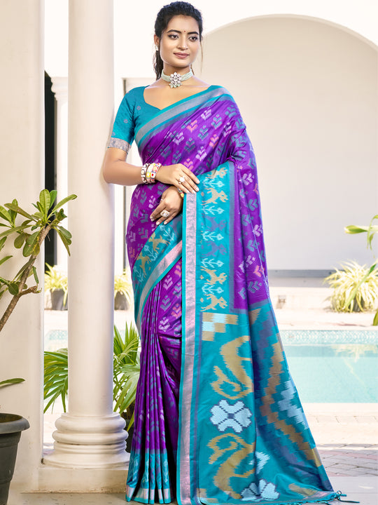Violet POORVIKA SILK VOL 1 Pochampalli Silk Saree with Blouse Piece Violet POORVIKA SILK VOL 1 Pochampalli Silk Saree with Blouse Piece