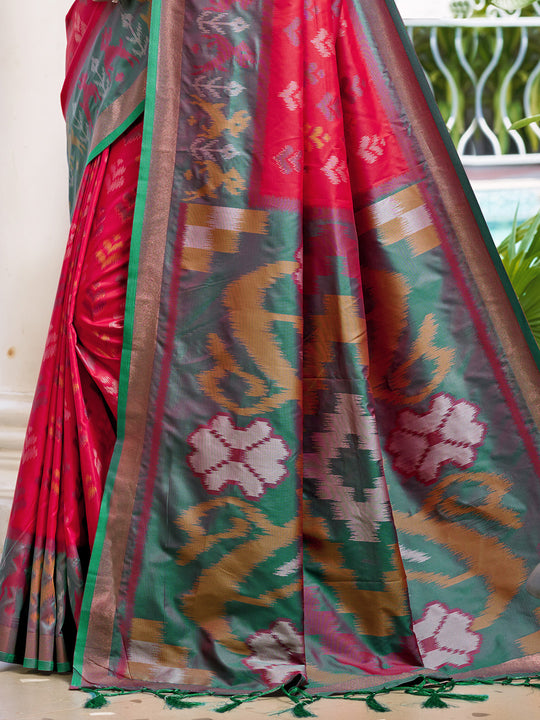 Red POORVIKA SILK VOL 1 Pochampalli Silk Saree with Blouse Piece Red POORVIKA SILK VOL 1 Pochampalli Silk Saree with Blouse Piece