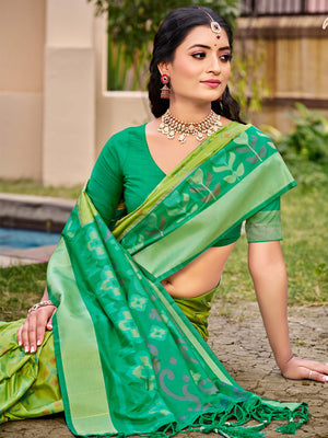 Light Green POORVIKA SILK VOL 2 Pochampalli Silk Saree with Blouse Piece
