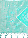 Sea Green Linen Cotton Saree With Blouse Piece Sea Green Linen Cotton Saree With Blouse Piece
