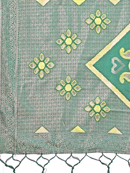 Light Green Linen Cotton Saree With Blouse Piece Light Green Linen Cotton Saree With Blouse Piece