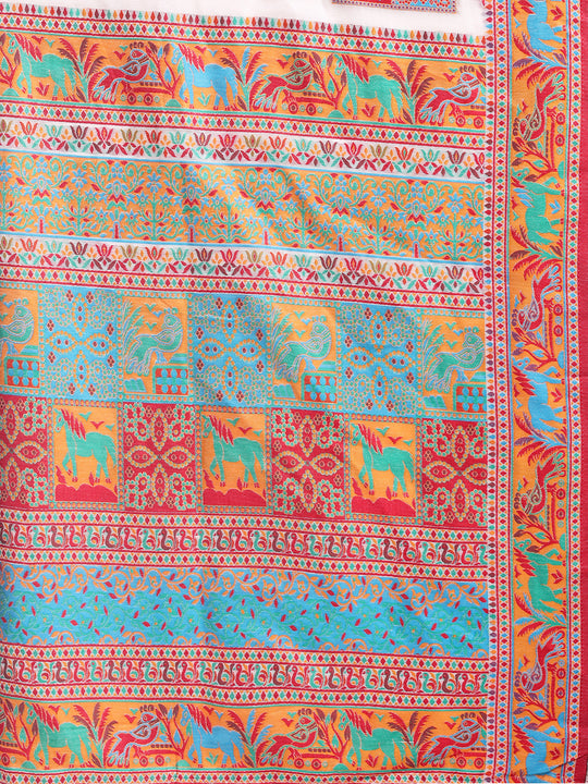 White Linen Cotton Saree With Blouse Piece White Linen Cotton Saree With Blouse Piece