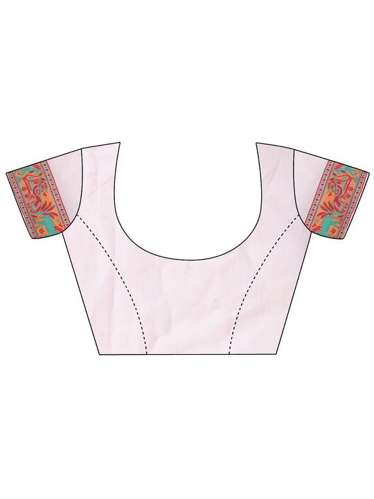 White Linen Cotton Saree With Blouse Piece White Linen Cotton Saree With Blouse Piece