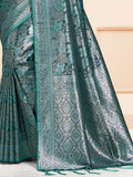 Green Satin Saree With Blouse Piece Green Satin Saree With Blouse Piece