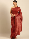 Red Cotton Saree With Blouse Piece Red Cotton Saree With Blouse Piece