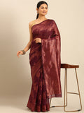 Purple Cotton Saree With Blouse Piece Purple Cotton Saree With Blouse Piece