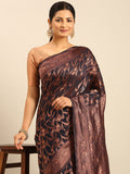 Navy Blue Cotton Saree With Blouse Piece Navy Blue Cotton Saree With Blouse Piece